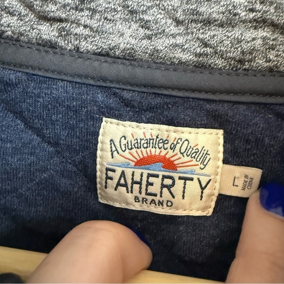 Faherty Men’s Epic Quilted Fleece Pullover Size Large - Picture 3 of 5